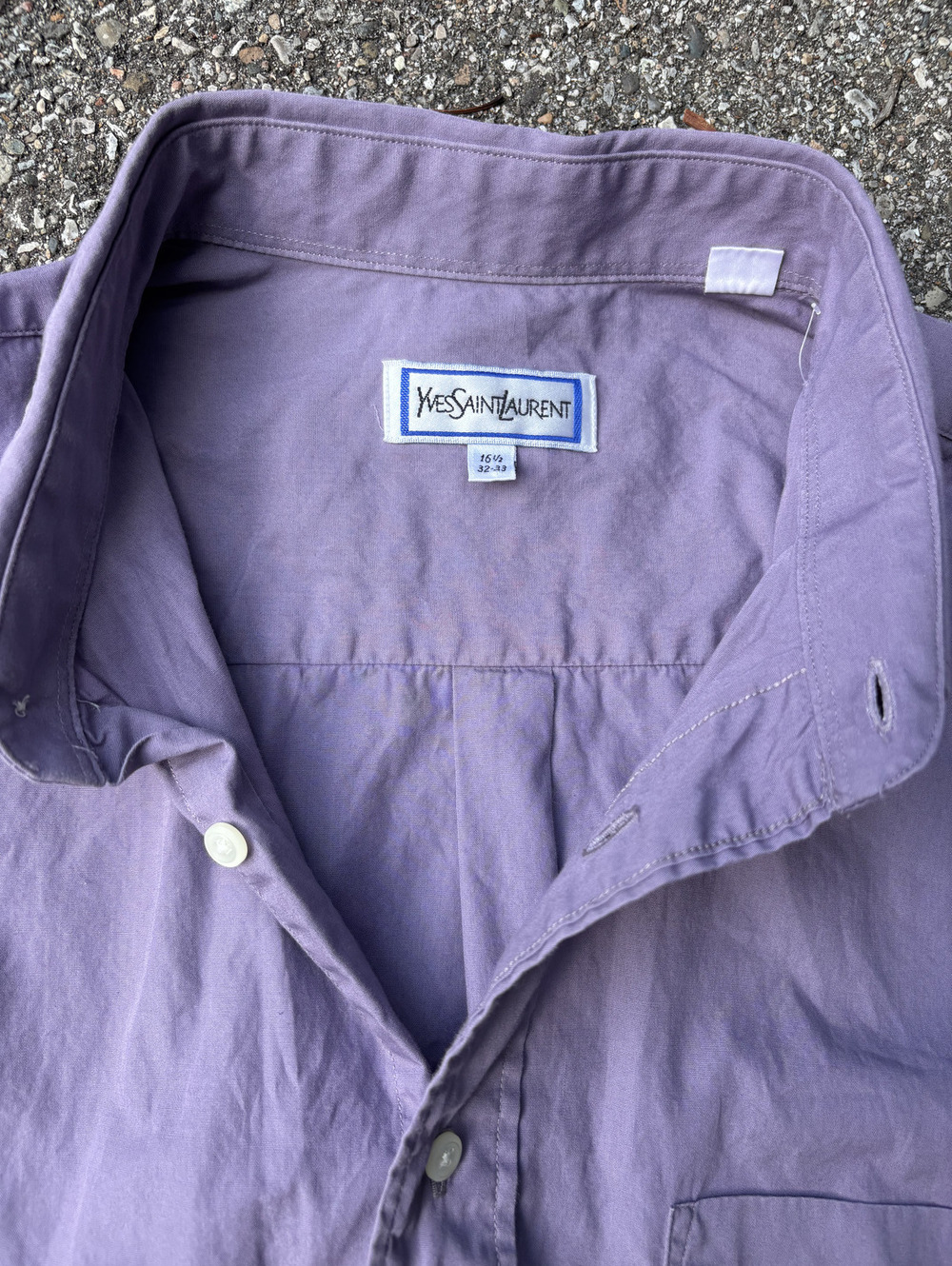 Yves Saint Laurent lavender button-up shirt